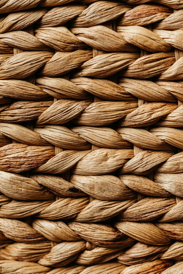 Close-up of a woven straw weave pattern